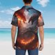 thumbnail image 4 of Balery Fire Sky Dragon Camisas hawaianas de manga corta para hombre, camisas playeras de corte holgado, camisas de vacaciones con botones,Small, 4 of 7