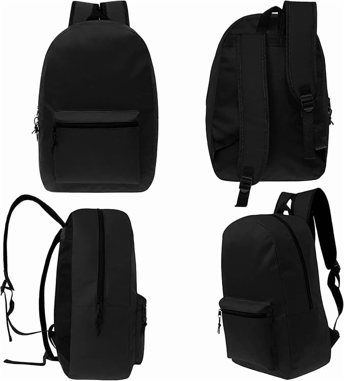 24 Pack - 17 Inch Basic Bulk Backpacks in Assorted Colors - Wholesale Case Pack of Bookbags