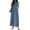 Blue, variant on VONDA Womens Cowboy Dresses Fashion Summer Loose Long Maxi Pleated Dress
