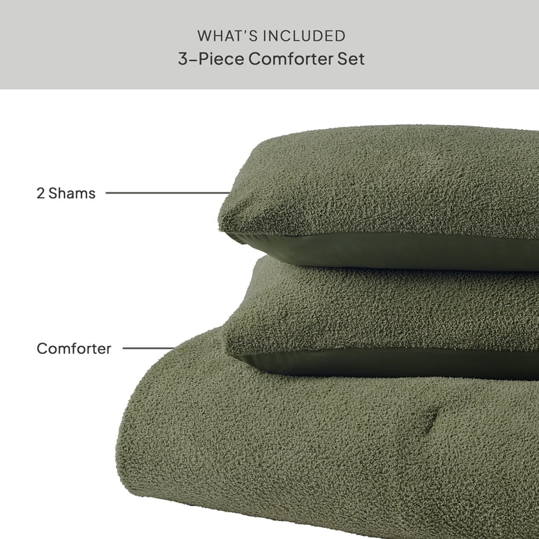 Three-Piece Textured Comforter Set, Full/Queen photo 4