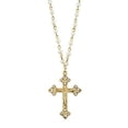 thumbnail image 4 of 1928 Jewelry Women's Gold Tone 4mm Faux Pearl Chain Crucifix Cross Pendant Necklace 16" + 3" Extender, 4 of 4