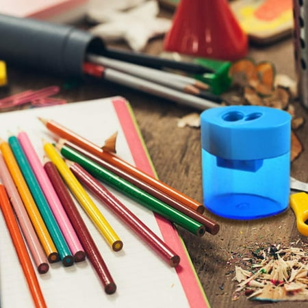 sharpener pencil oval pcs colored hole shape plastic double children