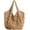 Khaki, variant on Women's Woven Beach Bag Cute Bohemian Woven Tote With Colourful Beads Woven Aesthetic Shoulder Tote Bag