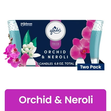 Glade Candles, Orchid & Neroli, Fresh Collection, 8.16 oz Total, Pack of 2