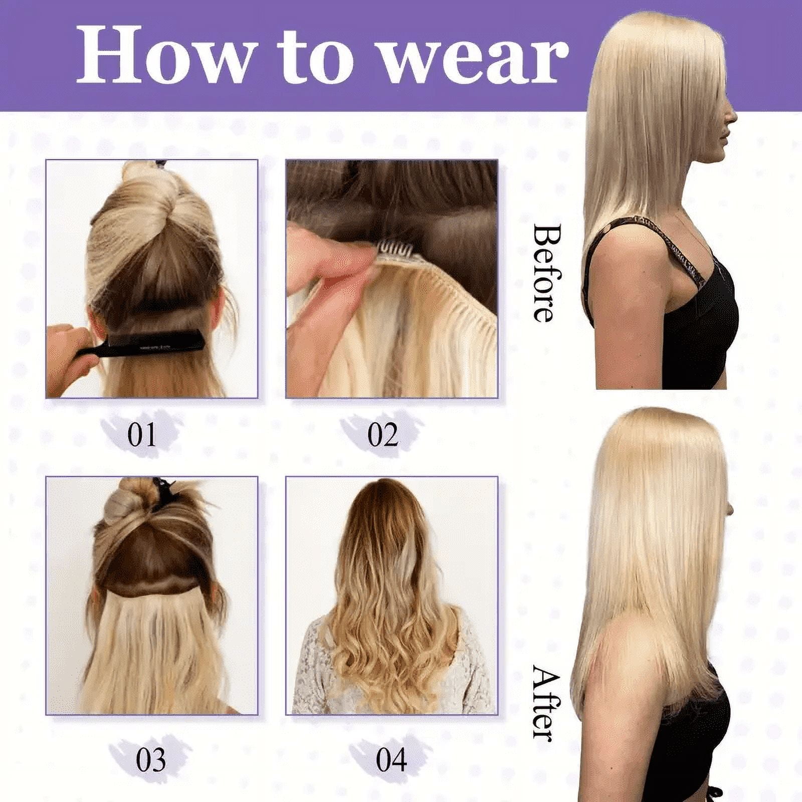 Vlasy Straight Clip In  Hair Extensions 12inches Real Human Hair 7Pcs Clip In Light Blonde Human Hair Extensions