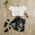thumbnail image 6 of TAIAOJING Girls' Clothing 10 12 Years Old 2024 One Line Shoulder Short Sleeve Top Shorts Children's Summer Set For 11-12 Years, 6 of 6