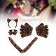 thumbnail image 3 of Diadema con orejas de gatito, pajarita, patas, guantes y cola, disfraz para carnavales Marrón, 3 of 9