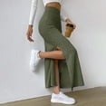 thumbnail image 5 of Baqcunre Wrap Dress Ribbed Knit Skirt Women's Long Skirts with Slit High Waist Vintage Retro Skirts Casual Skirt Autumn Skirt with Elastic Waistband Skirts for Women Maxi Skirts for Women, 5 of 8