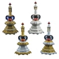 thumbnail image 3 of Yuarrent Adornos de estupa, materiales de vidrio y aleación, opción de regalo, torre decorativa, estupa tibetana, exquisita Decoración del hogar, 3 of 6