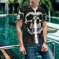 thumbnail image 6 of KLL Black White Hat Skull for Men's Baseball Shirts,Short Sleeve Casual Shirts Button Down Shirt for Men Beach Summer Wedding Shirt-3X-Large, 6 of 7