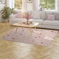 thumbnail image 4 of Chic Floral Pink Pattern_1 Soft Comfy Area Rugs Carpet Suitable for Living Room Kitchen Bedroom Laundry Room Home Decorations 63"x 79", 4 of 6