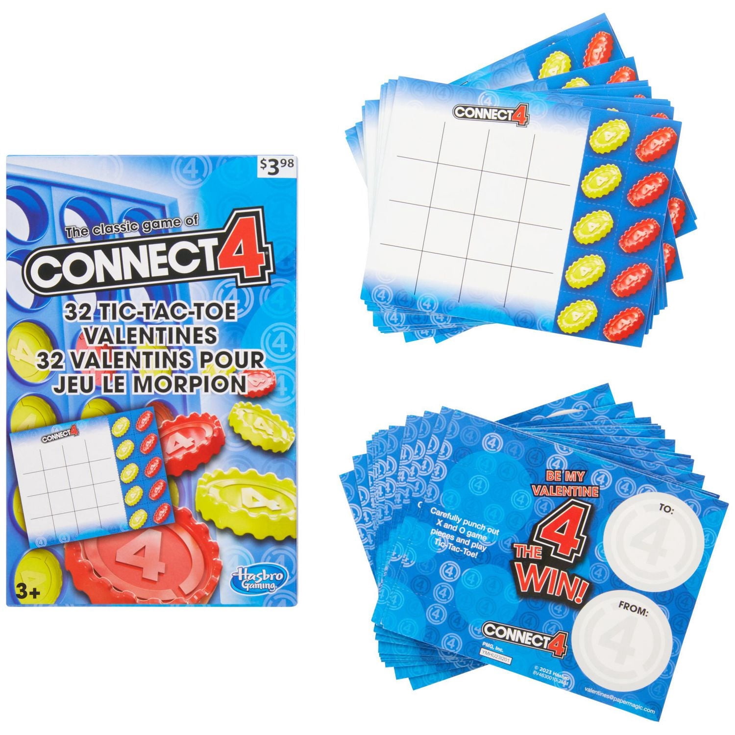 Cartes de Saint-Valentin Tic-Tac-Toe Connect 4, Activité sur papier, Multi-couleurs, 32 Compter