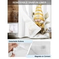 thumbnail image 3 of No Hook Shower Curtain with Snap in Liner,Summer Yellow Cute Dwarf Bee on White Waterproof Bath Curtain Double Layers with See Through Top Window,Flower Leaves Hotel Shower Curtains 72x72in, 3 of 9