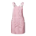 thumbnail image 3 of Curuila Children Girls Suspender Dress With Pocket Striped Print Square Neck Sleeveless Summer Comfort Casual Dresses Pink Size 12-13 Years, 3 of 7