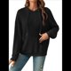 thumbnail image 2 of Sudadera Informal con Capucha y Bolsillo Frontal de Larga con Cordón para Mujer Negro L, 2 of 9