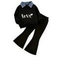 thumbnail image 4 of Toddler Baby Girl Long Sleeve Hooded Pullover Colorblock Sweatshirt + Pants Fall Winter Outfit Set 6-12 Months 12-24 Months 2t 3t 4t 5t 6t 7t 8t 9t Children G 2-3 Years, 4 of 4