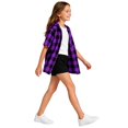 thumbnail image 4 of JAJAHO Girls Flannel Shirt Kids Plaid Hoodie Short Sleeve Button Down Shirts For 4-14 Years, 4 of 6