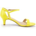 thumbnail image 2 of Dream Pairs Women's Low Stilettos Heel Sandals Ankle Strap Work Dress Shoes LEXII YELLOW/PU Size 11, 2 of 5