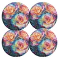 thumbnail image 2 of Qxltty 15inch Round Placemats Set of 6 Polyester Fabric Heat Resistant Washable Table Mat for Kitchen Party Decor Dyeing Rose, 2 of 7