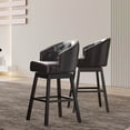 thumbnail image 1 of Bar Stools Set of 2,360-Degree Swivel Barstools, PU Leather Kitchen Counter Height Bar Stools,Thickened Seat Cushion Square Island Barstools with Back,for kitchens,living rooms and bars，Brown, 1 of 6