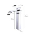 thumbnail image 5 of Single Handle Mixer, Solid Brass Construction Ensuring Durability And Resistance Against Corrosion, Vessel Sink Faucet With Modern Waterfall Design For Bathroom Vanity Area (3PCS), 5 of 5