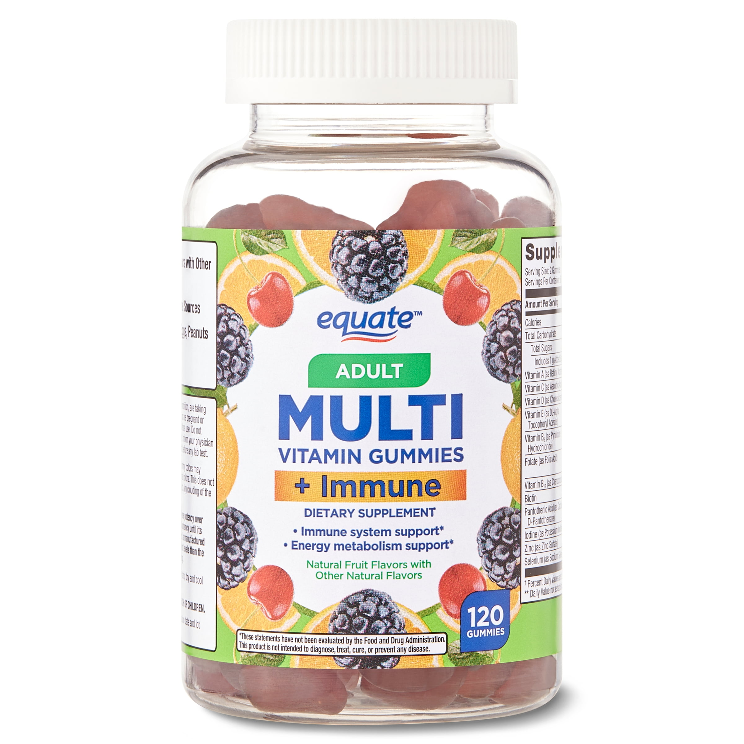 Equate Multivitamin + Immune Support Gummies, 120 Count