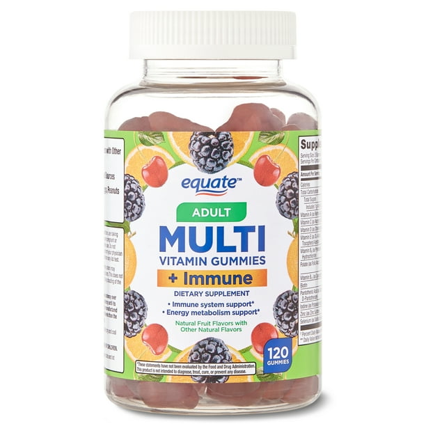 Equate Multivitamin + Immune Support Gummies, 120 Count
