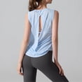 thumbnail image 6 of Open Back Workout Tops for Women Lightweight Backless Sleeveless Tank Top Yoga Athletic Gym Base Tee Shirt (XL, Light Blue), 6 of 8