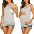 thumbnail image 2 of Ekouaer - Camiseta de maternidad para mujer, camiseta sin mangas para lactancia, camiseta de doble capa sin mangas para embarazo Zhivalor WMZL-1643-17, 2 of 6