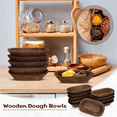thumbnail image 6 of Gomok 10 Pack Wood Dough Bowl, Wood Tray for Home Decor, Table Decor, Brown, 6 of 9