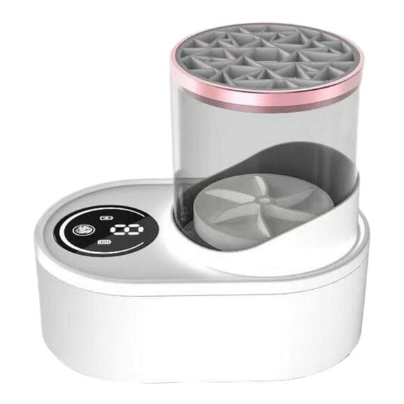 Limpiador de brochas de maquillaje eléctrico, limpiador automático de brochas cosméticas, cepillo recargable por USB, máquina secadora de limpieza