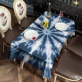 thumbnail image 2 of Blue Tie Dye Starburst Pattern Rectangle Tablecloth 60"x120",Waterproof Polyester Rectangle Table Cloth, Wipeable Spillproof Polyester Tablecloth for Dining, Camping, Indoor and Outdoor, 2 of 6
