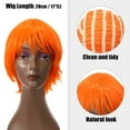 thumbnail image 3 of Unique Bargains Human Hair Wigs for Women Lady 11" Orange Wigs with Wig Cap, 3 of 8