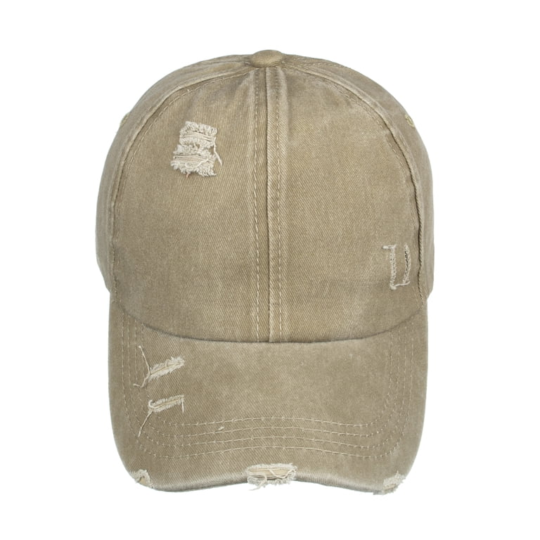 Women\'s Khaki Crises Cross Ponytail Adjustable High Messy Bun Baseball Caps Epsoco Criss Cross Ponytail Baseball Cap for Women  main image 2