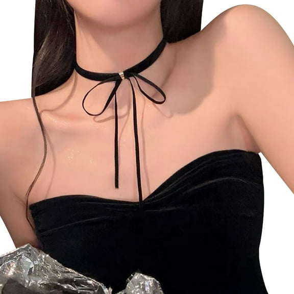 Osdhezcn Adjustable Velvets Necklace Fashionable Bowknot Shape Choker Necklace Decor