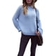 thumbnail image 2 of Suéteres de Cuello Alto para Mujer, Suéteres Casuales de Larga, Suéteres Sueltos de Punto Grueso. Azul L, 2 of 9