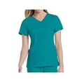 thumbnail image 2 of Landau Urbane Ultimate Womens Scrub Set 9577 Sophie Crossover Top And 9300 Michelle Yoga Flare Pant Teal (2XL Top/Pant 3XL), 2 of 3