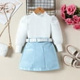 thumbnail image 2 of Zshosam Girls Outfit Toddler Girls Outfit Embroidery Long Sleeve Sweatshirt Tulle Skirt Set Cute Outfit Size 5T 6T,(Blue 5-6 Years), 2 of 8