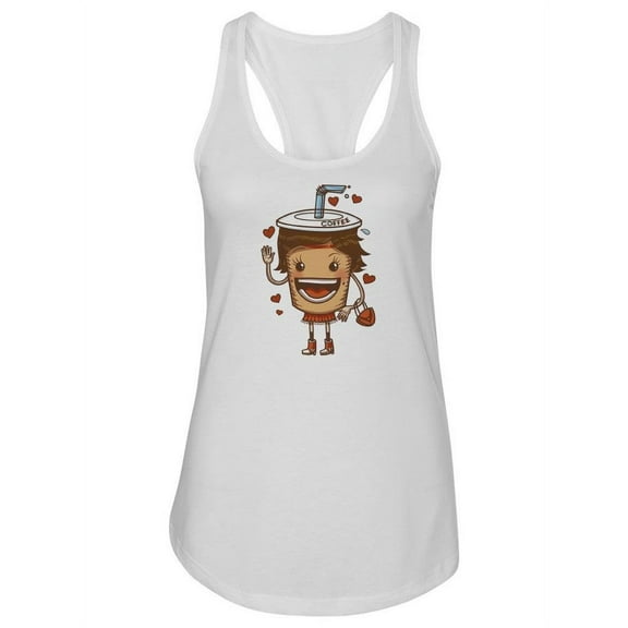 Coffee With Hearts Racerback Tank Women -Image by Shutterstock, Female Medium