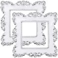 thumbnail image 1 of Paquete de 2 pegatinas de plástico cuadradas (blancas) para interruptores de luz: decoración para el hogar, la sala de estar y la oficina, 1 of 5