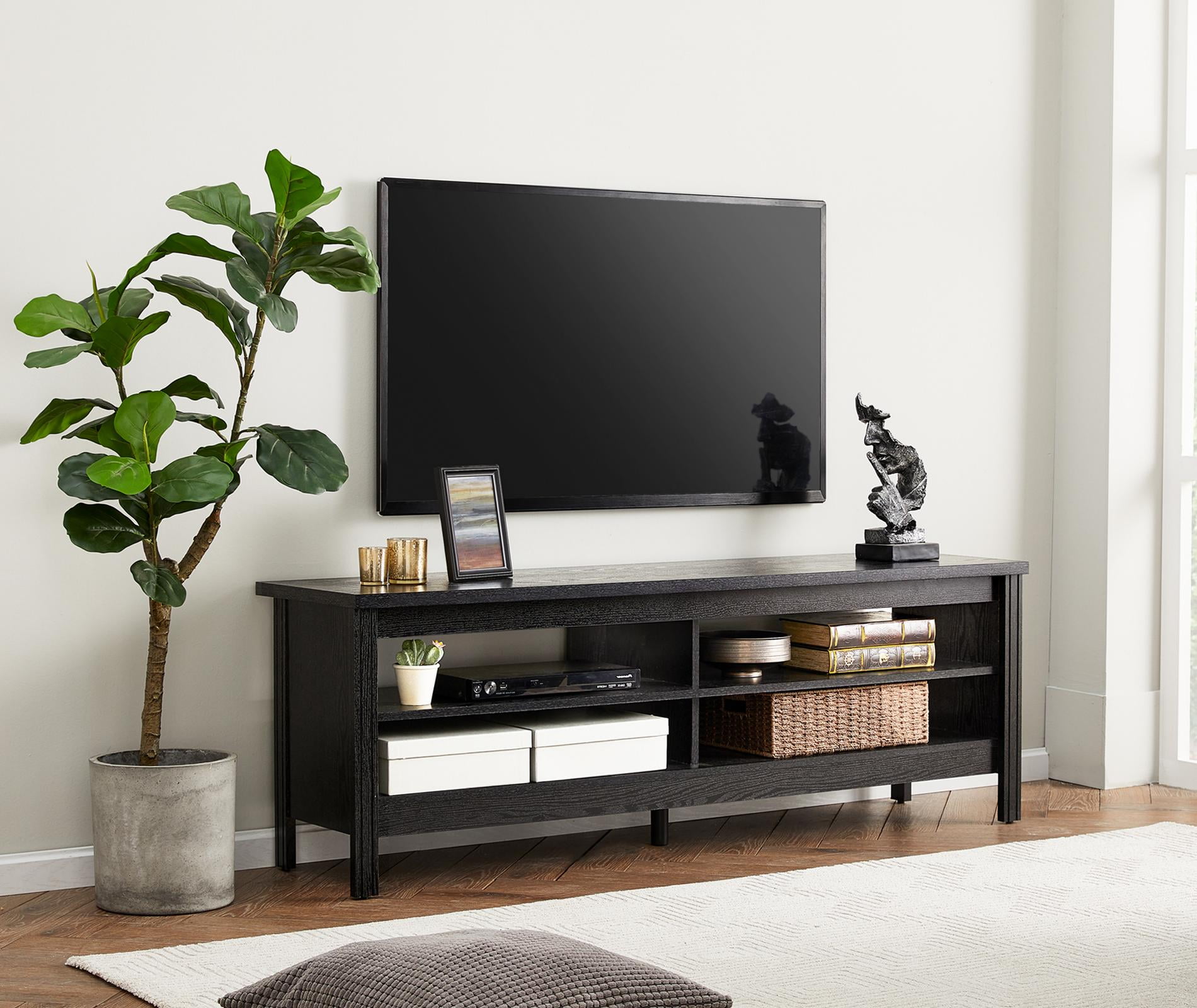 Wampat TV Stand for TVs up to 65", Black
