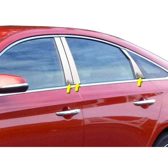 Stainless Steel Pillar Trim 6Pc Fits 2015-2019 Hyundai Sonata PP15361 QAA