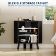 thumbnail image 2 of Corner Cabinet with Fluted Doors 3-Tier - Industrial Storage Cabinet for Living Room, Kitchen, Adjustable Shelf, 2 of 8