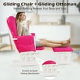 thumbnail image 5 of Gymax Glider & Ottoman Cushion Set Wood Baby Nursery Rocking Chair Pink, 5 of 7