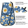 thumbnail image 2 of Yayeee Double Oven Mitt Kitchen Heat Resistant Baking 35" x7" Quilted Glove, Cute Fried Eggs, 2 of 6