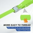 thumbnail image 4 of 1" x 13 ft Lashing Strap with Buckles, 2 Pcs Cam Buckle Tie Down Straps Cinch Straps Up to 551 lbs, Fluorescent Green, 4 of 7