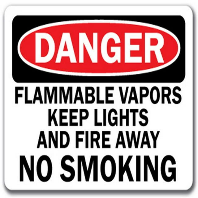 SignMission DS-Flammable Vapors 10 x 14 in. OSHA Safety Danger Sign - Flammable Vapors Keep Lights & Fire Away No Smoking