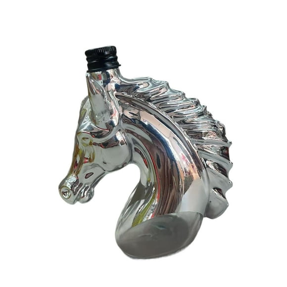 Decantador de Whisky de Cristal Borosilicato Botella Animal Caballo Dispensador Artesanal para Vino Vodka Adecuado para Regalo Aniversario Decoración Cocina Bar 125 ml