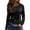 Black, variant on Stylish Women's Casual Slit Hem Floral Print T-Shirt, Round Neck Long Sleeve Top with Comfortable Fit for Ladies Fashion and Daily Activities,Beige 2XL