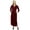 Maroon, variant on Phagun Women's Long Sleeve Teal Green Loose Maxi Dresses Casual With Pockets-22
